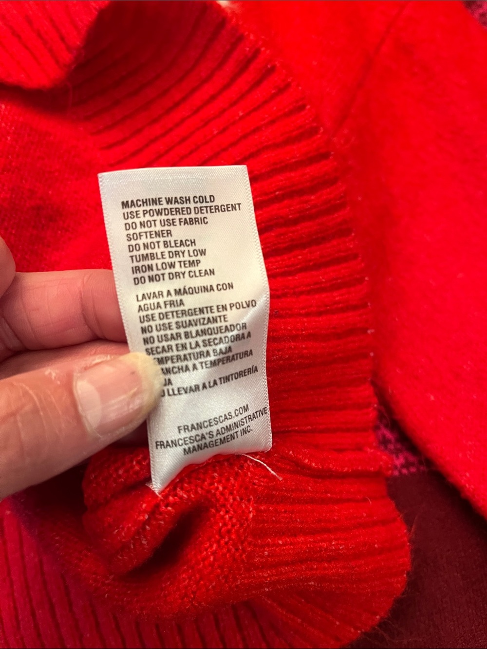 Miami for Francesca's Red Cropped Sweater with Sheep Motif, size M - EUC - Picture 5 of 5